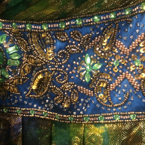 Beaded Halter Cocktail Dress - Picture 3 of 4